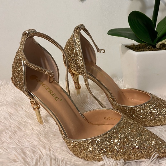 Glitter High-Heels Sequins Ladies Size 7.5 - Picture 2 of 9